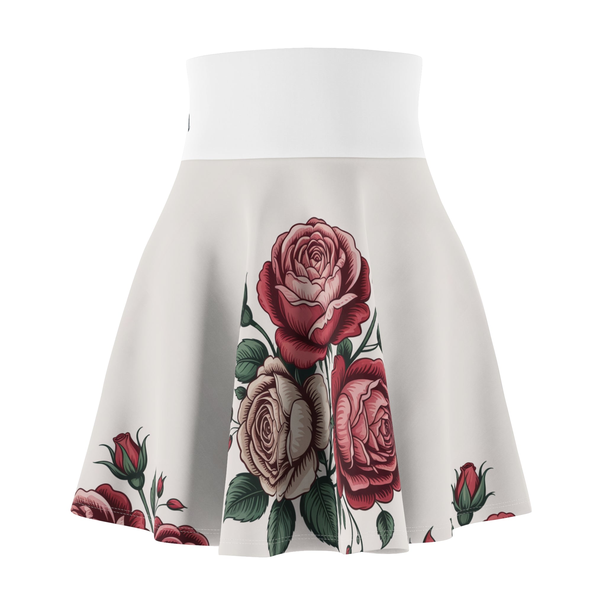 Floral Women's Skater Skirt - Rose Design