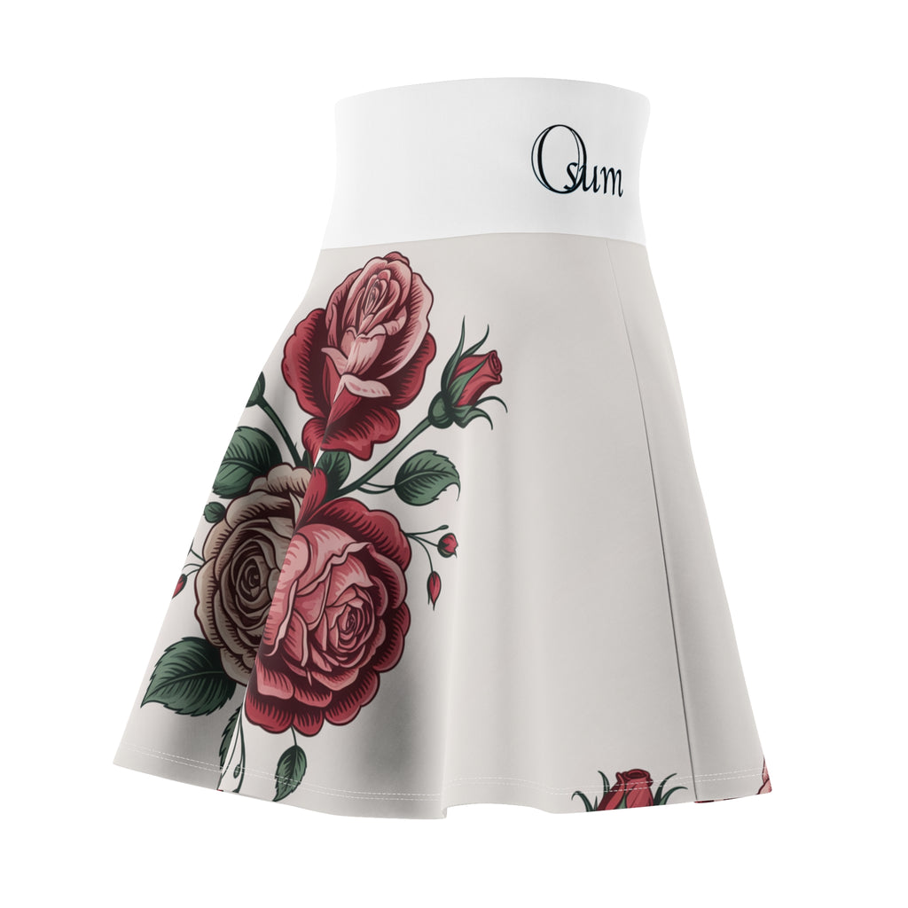 Floral Women's Skater Skirt - Rose Design