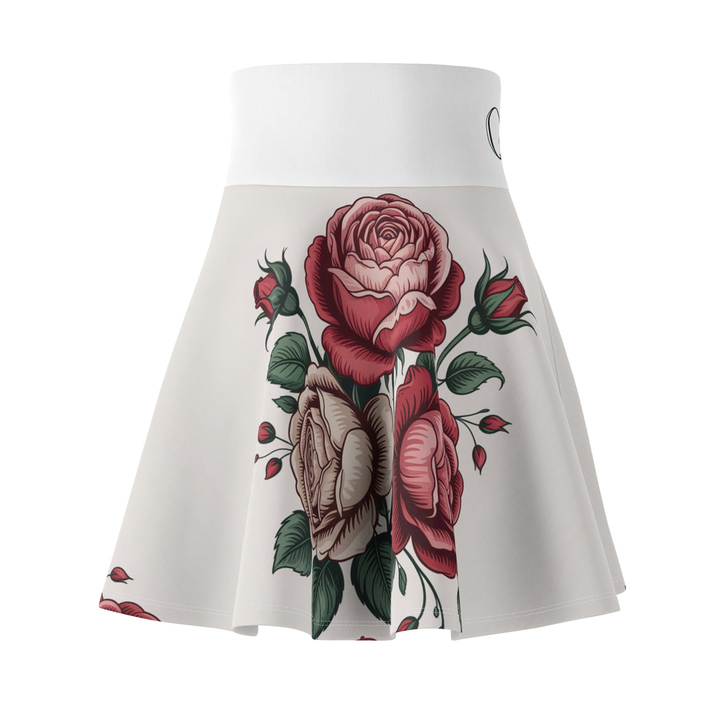Floral Women's Skater Skirt - Rose Design