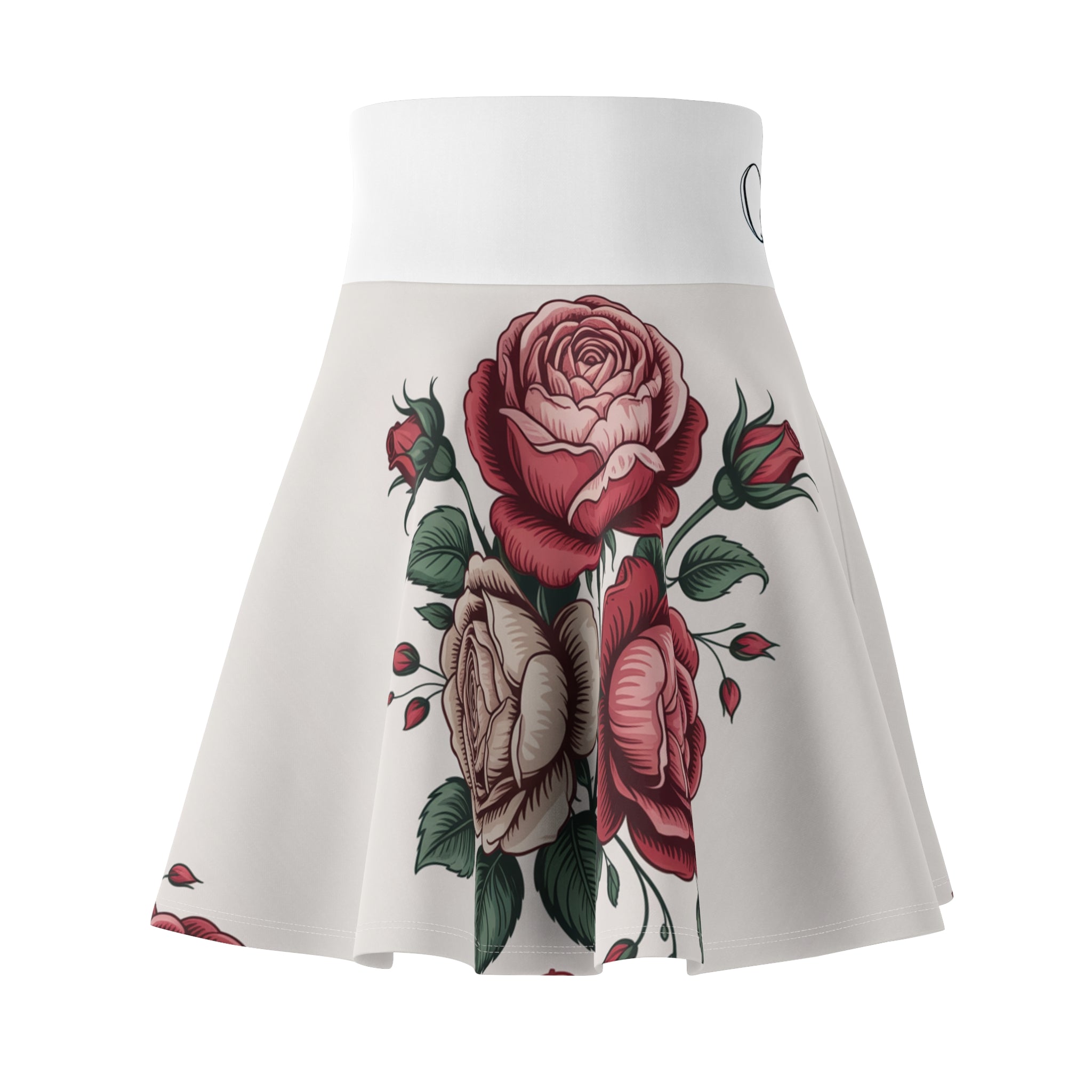 Floral Women's Skater Skirt - Rose Design