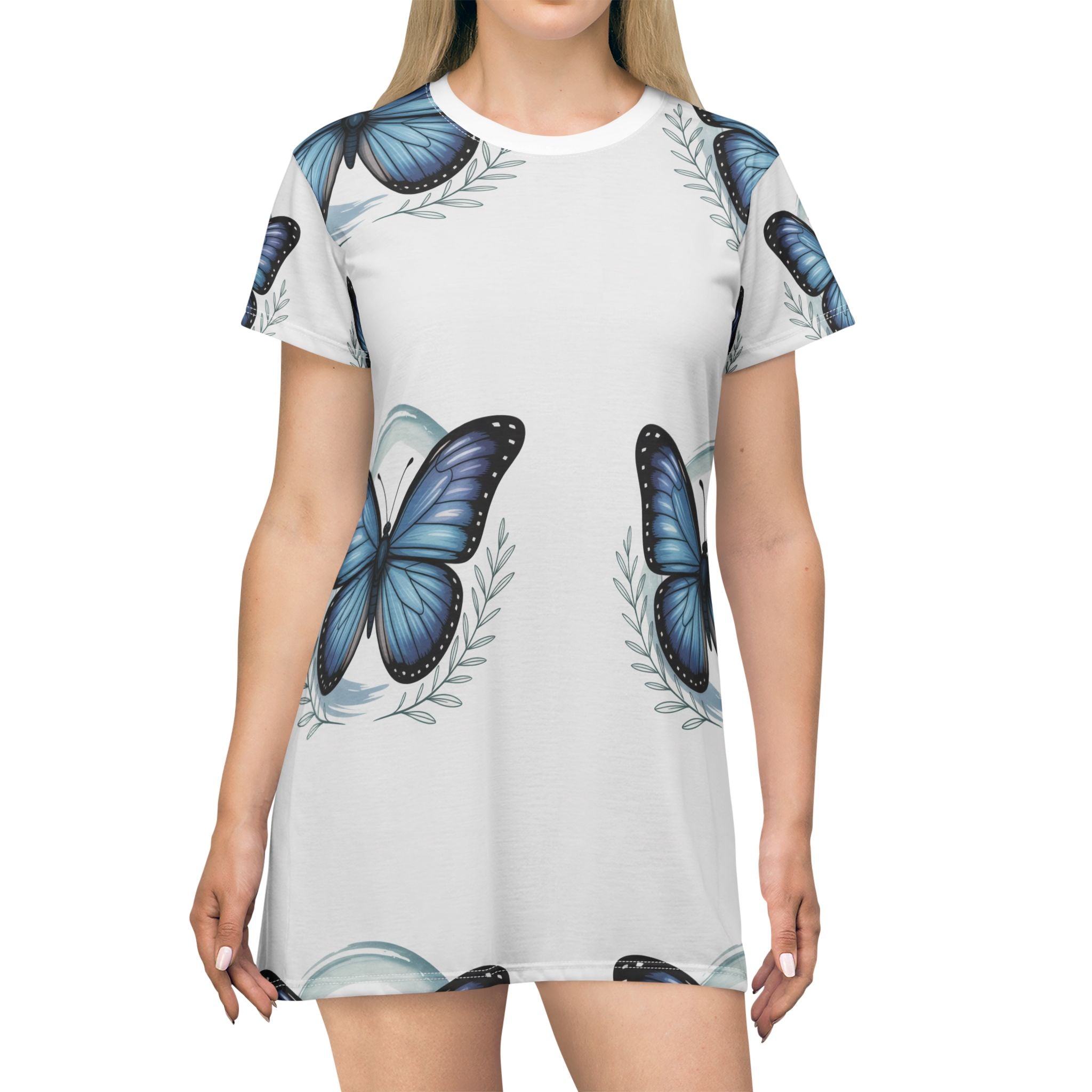 Butterfly AOP T-Shirt Dress – Effortless Style for Nature Lovers