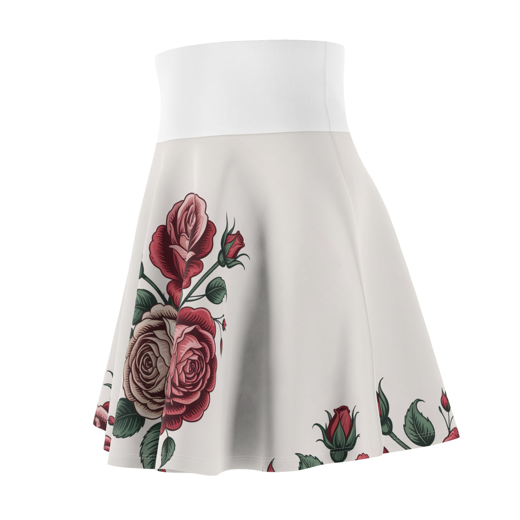 Floral Women's Skater Skirt - Rose Design
